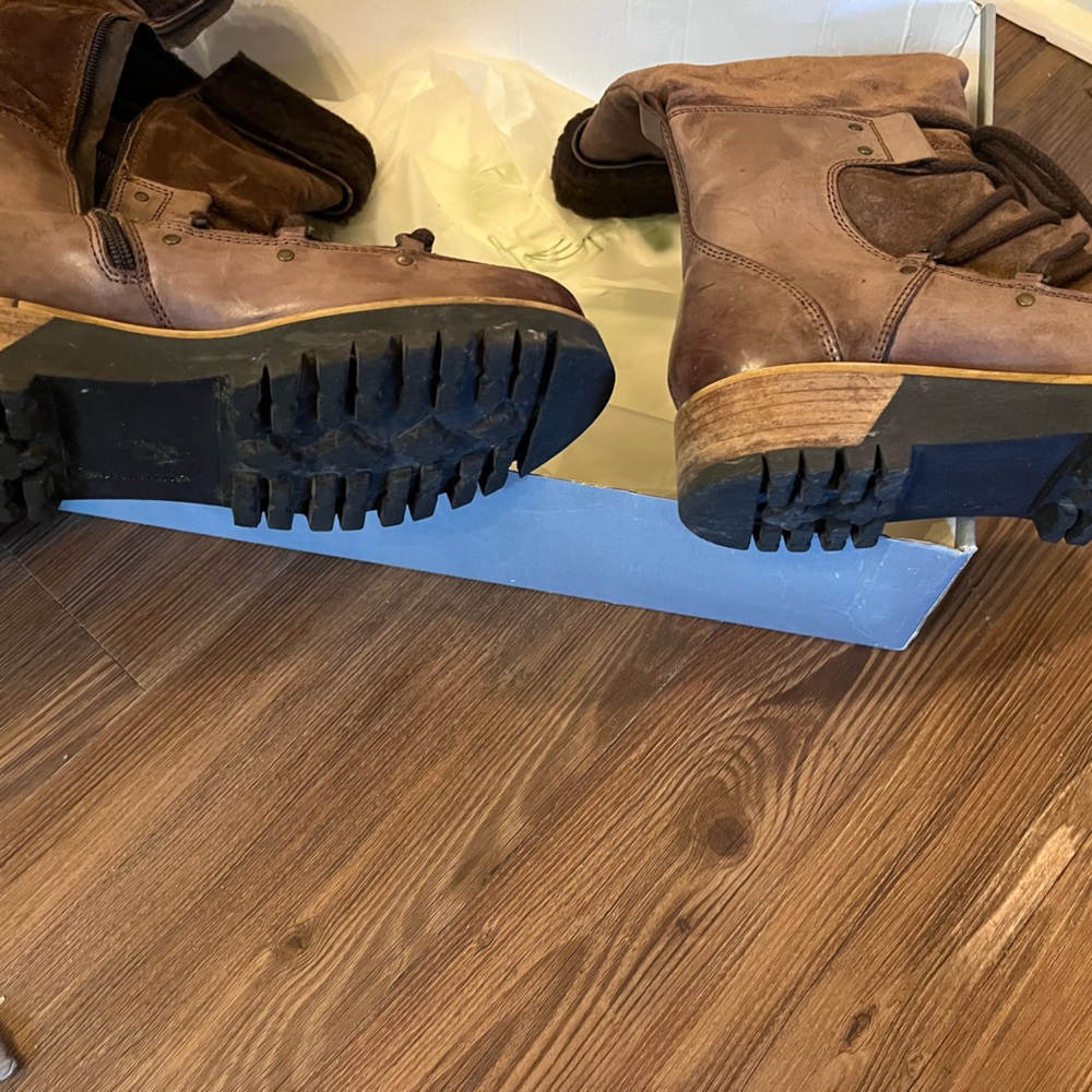 Genuine Sheepskin Cuff Tall Platform Boot